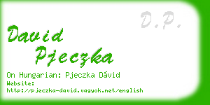 david pjeczka business card